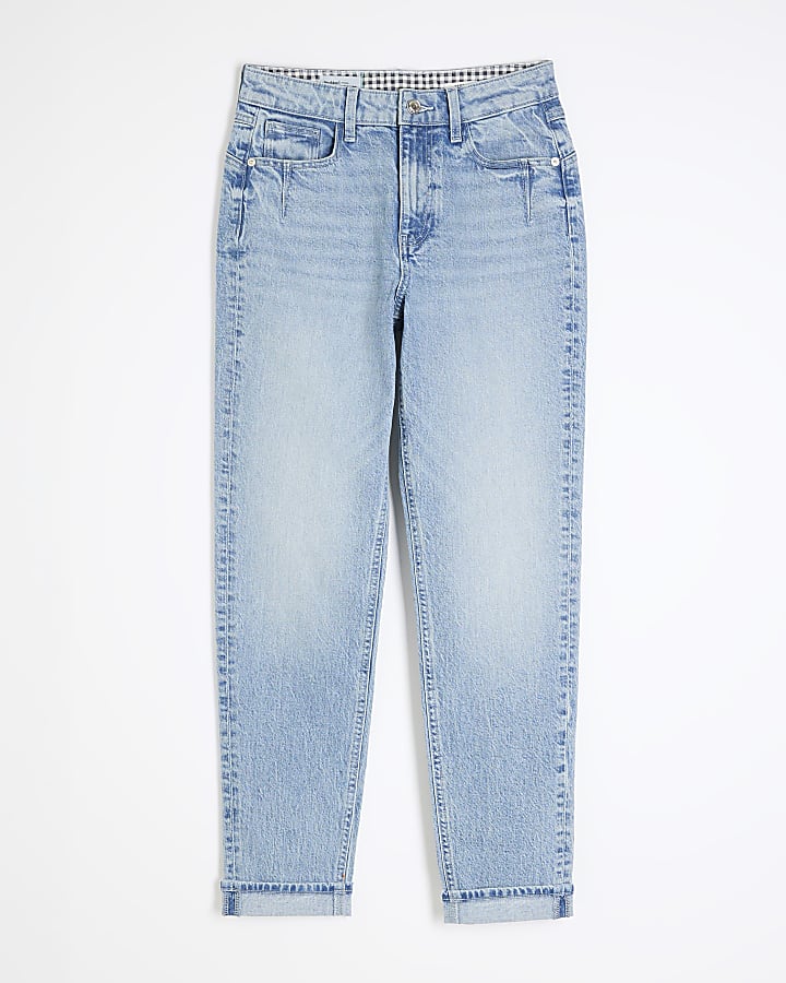 river island Blue Denim Mom Sculpt Jeans