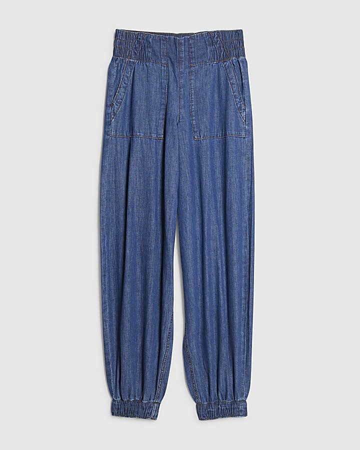 river island Blue Denim Pull On Joggers