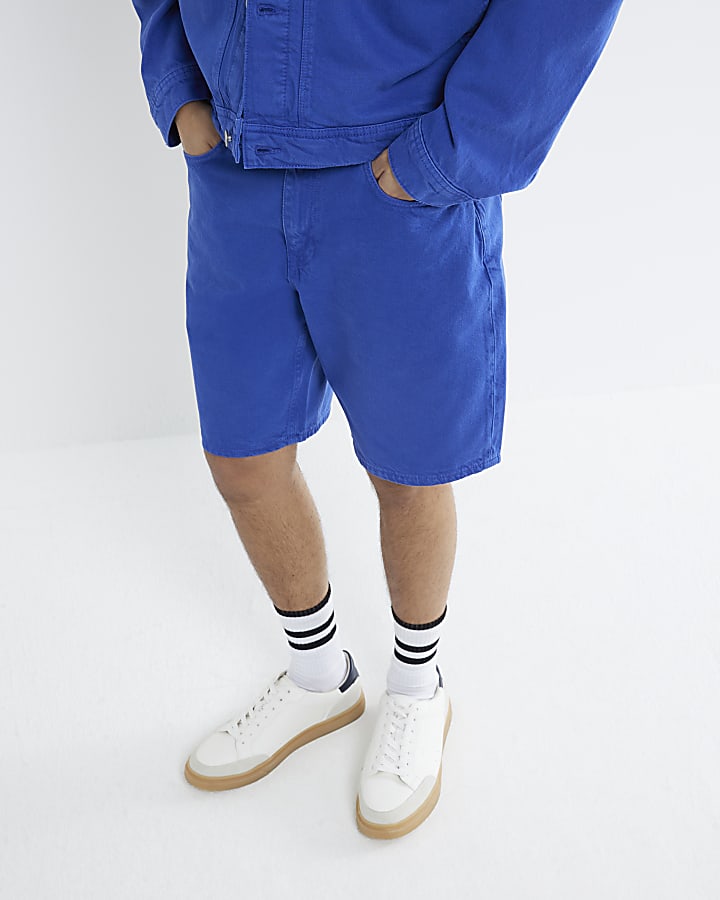River Island Blue Denim Regular Fit Shorts
