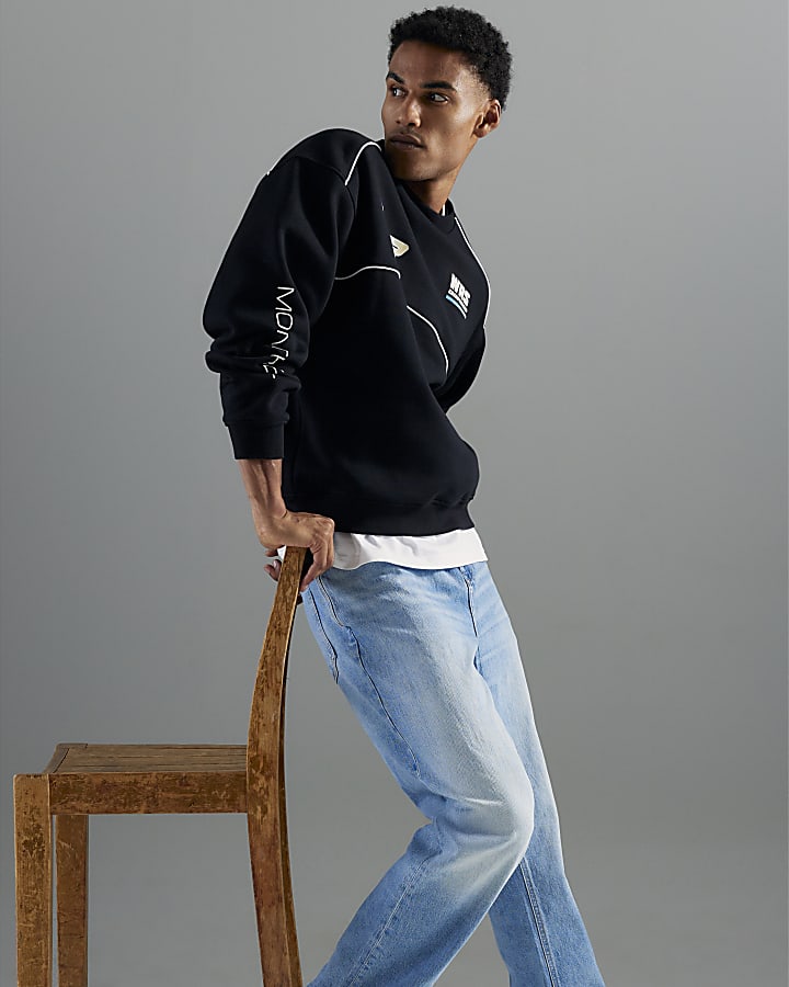 River Island Blue Denim Straight Leg Jeans