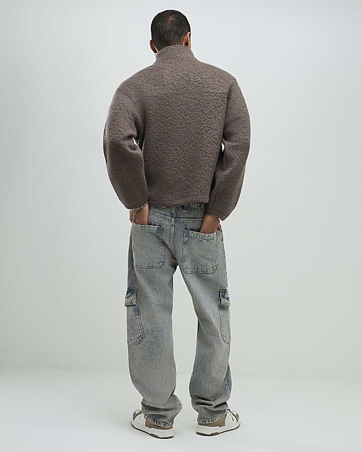 River Island Blue Loose Fit Cargo Jeans