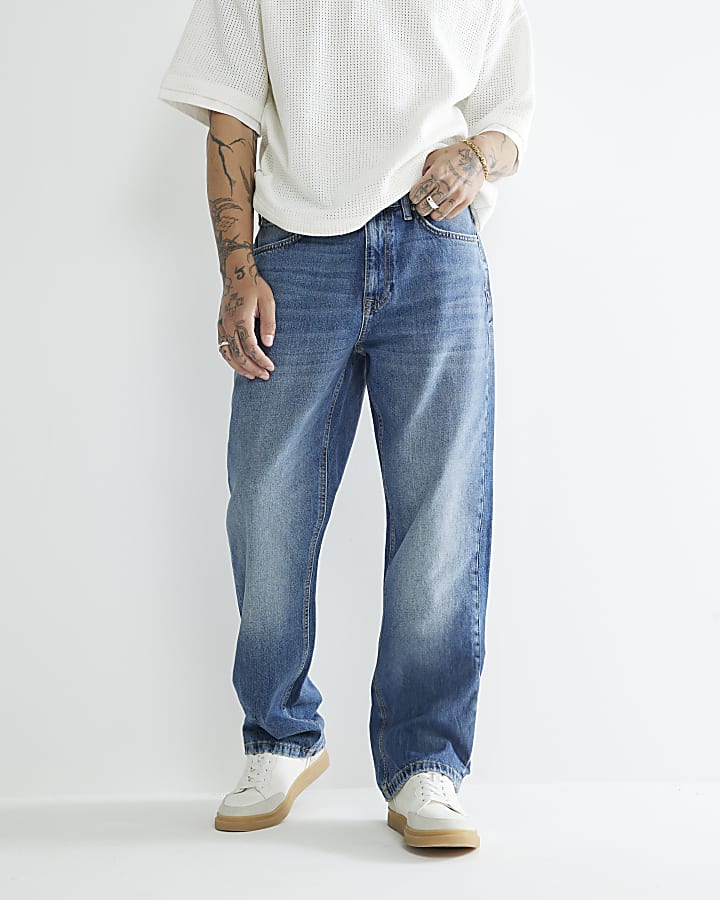 River Island Blue Loose Fit Jeans