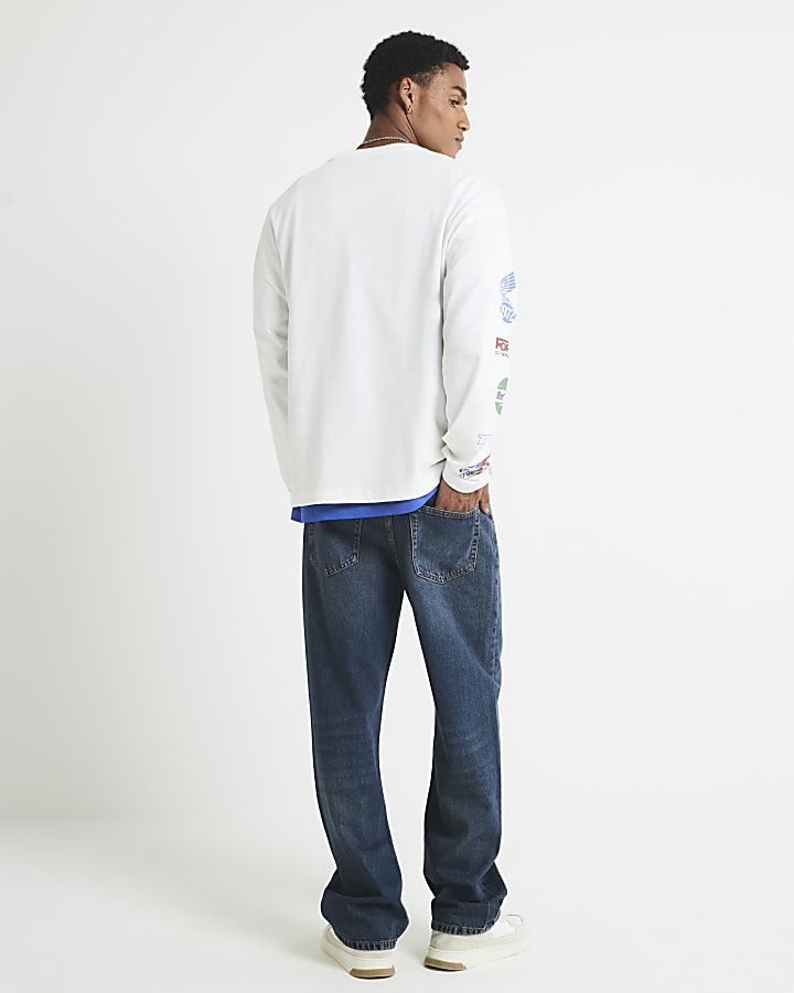 River Island Blue Loose Fit Jeans