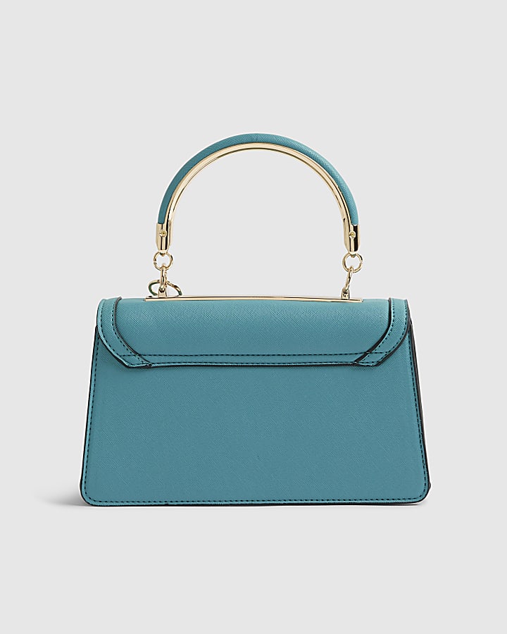 River Island Blue Metal Handle Tote Bag