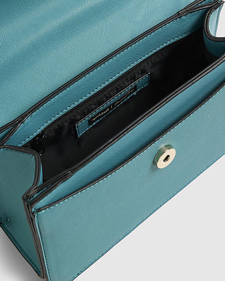 river island Blue Metal Handle Tote Bag