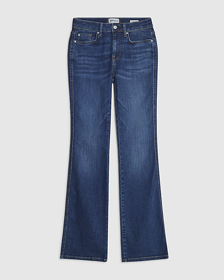 river island Blue Mid Rise Bootcut Jeans