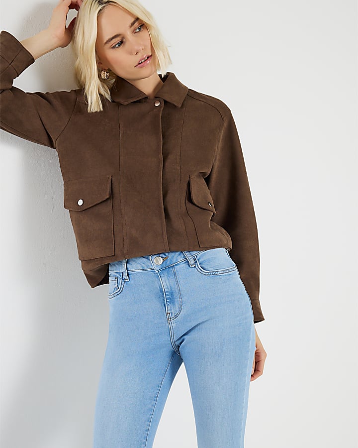 River Island Blue Mid Rise Flared Jeans