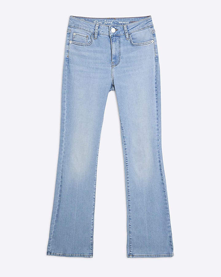 river island Blue Mid Rise Flared Jeans