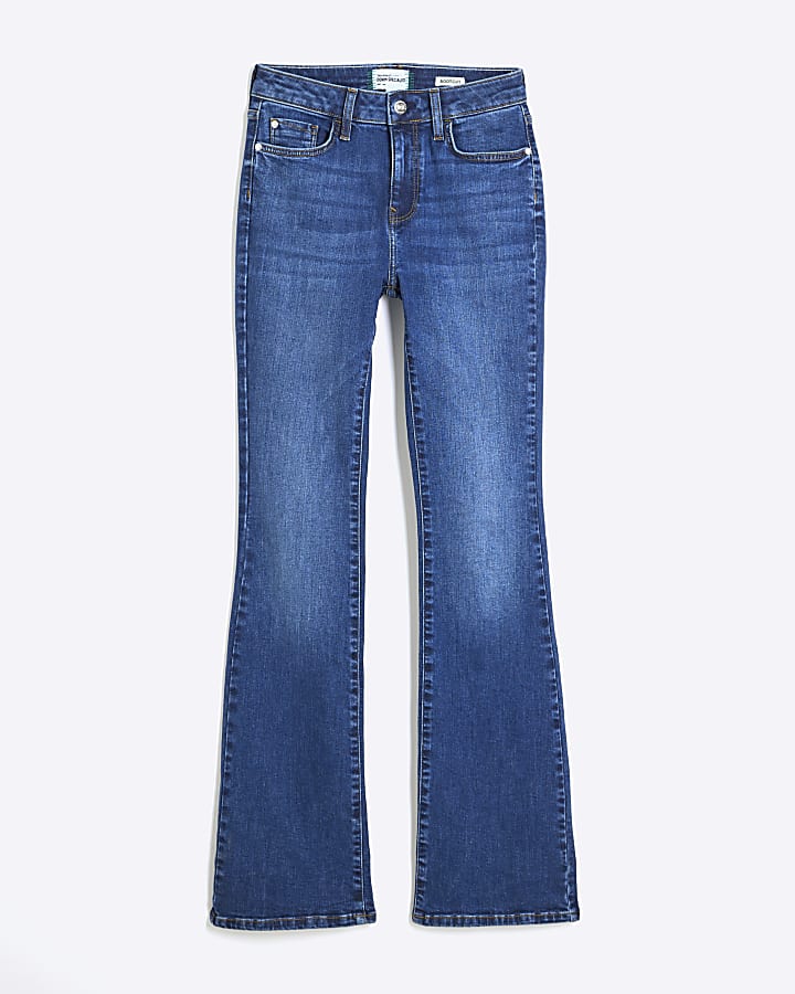 river island Blue Mid Rise Flared Jeans