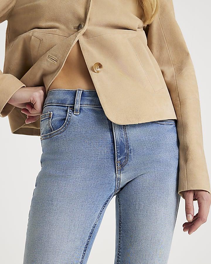 River Island Blue Mid Rise Skinny Jeans