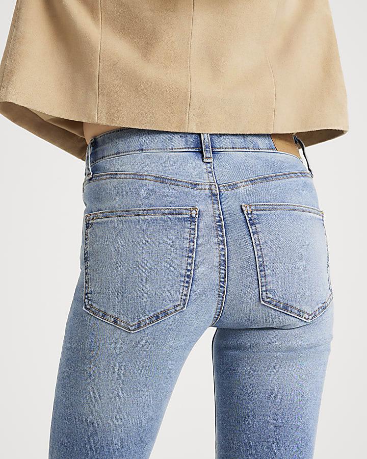 River Island Blue Mid Rise Skinny Jeans