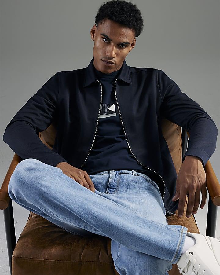 River Island Blue Mid Wash Slim Fit Jeans