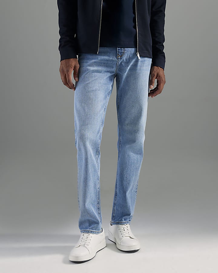 River Island Blue Mid Wash Slim Fit Jeans
