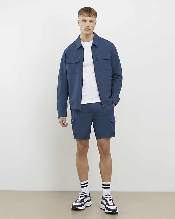 River Island Blue Muscle Fit Shacket