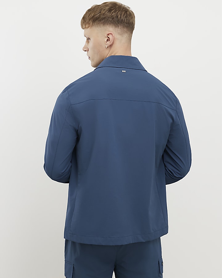 River Island Blue Muscle Fit Shacket
