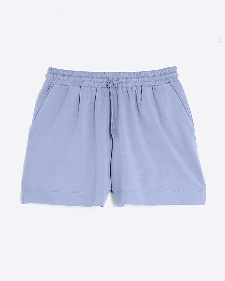 river island Blue Premium High Waisted Shorts