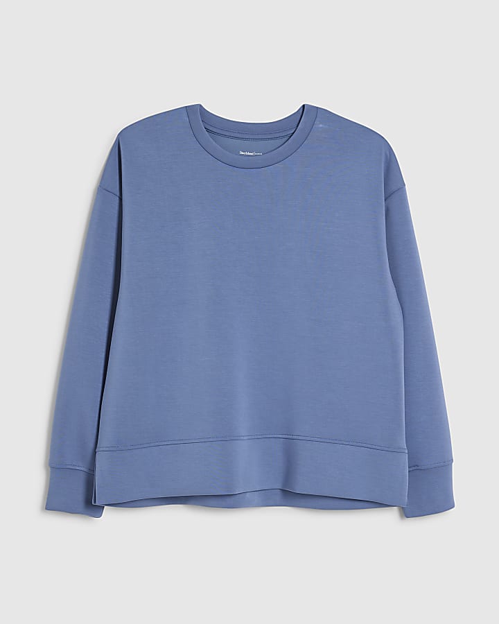river island Blue Premium Sweatshirt