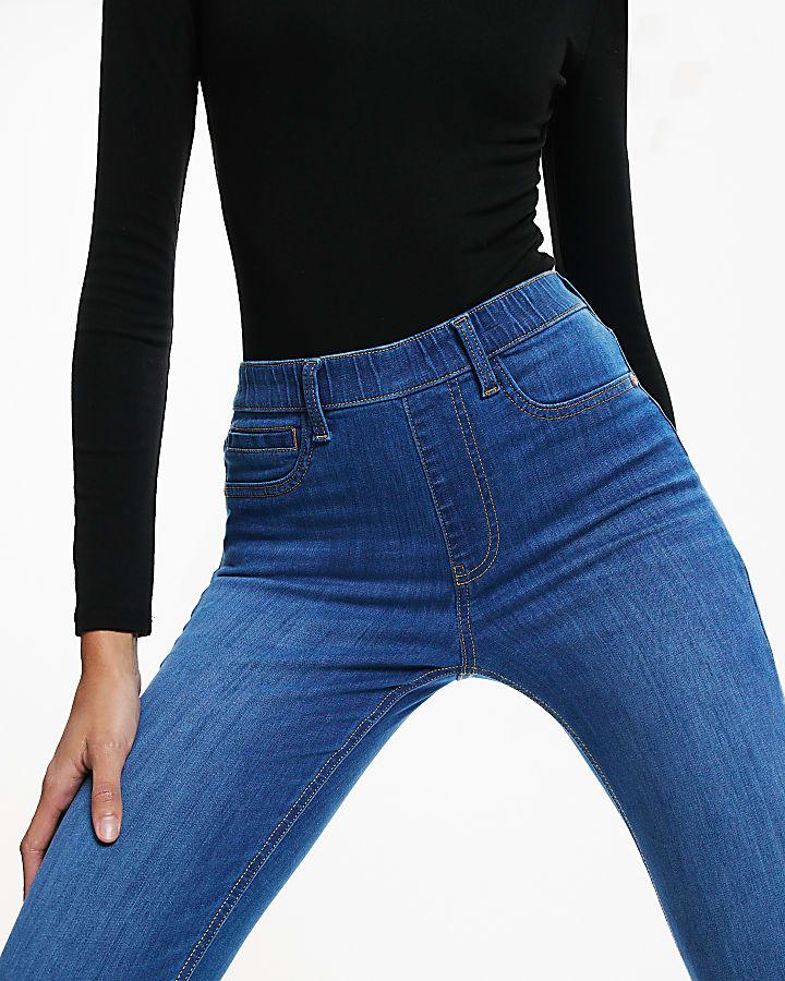 River Island Blue Pull-On Sculpt Skinny Jeans