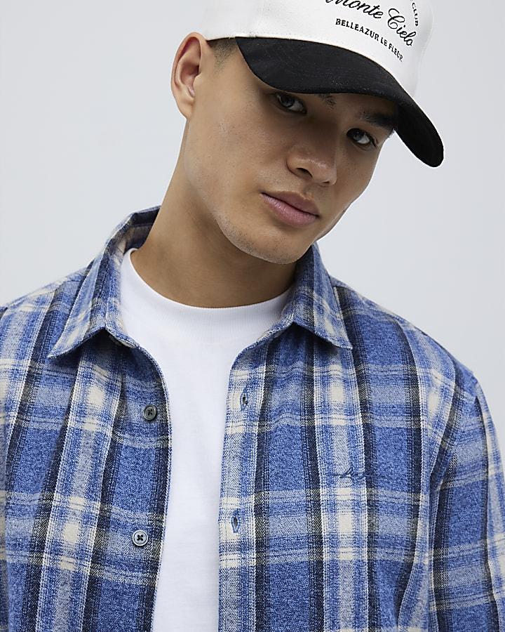 River Island Blue Regular Fit Check Shirt