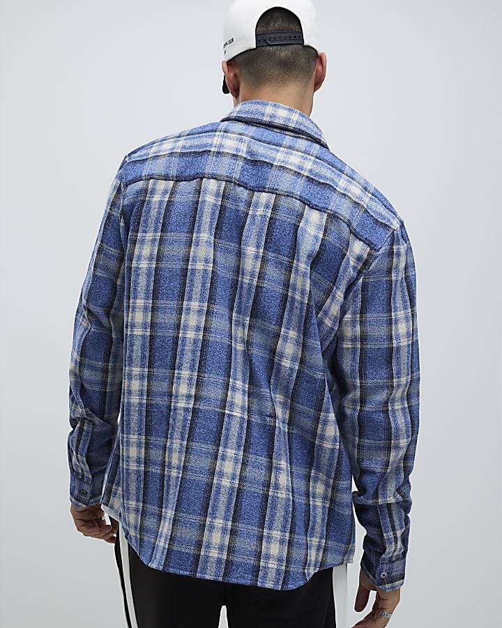 River Island Blue Regular Fit Check Shirt