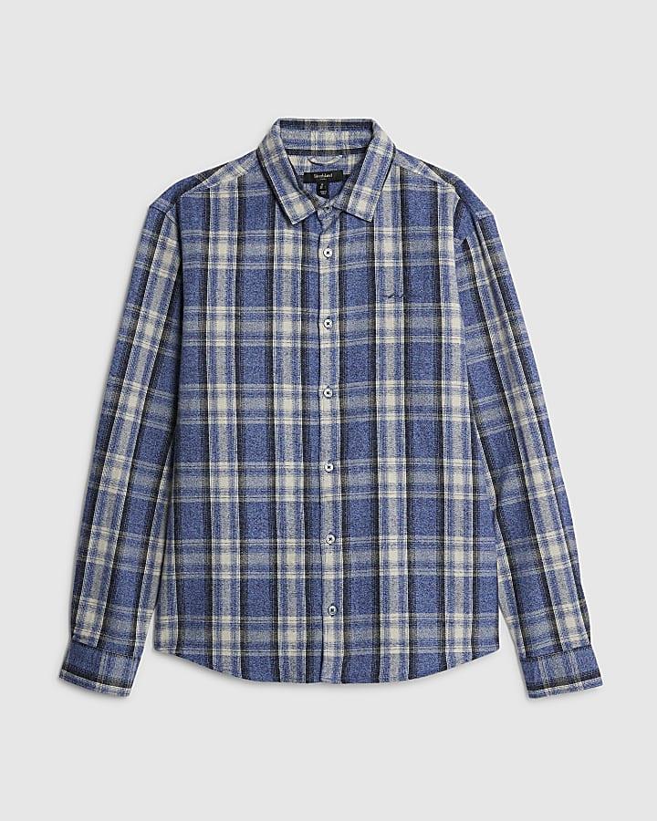 river island Blue Regular Fit Check Shirt