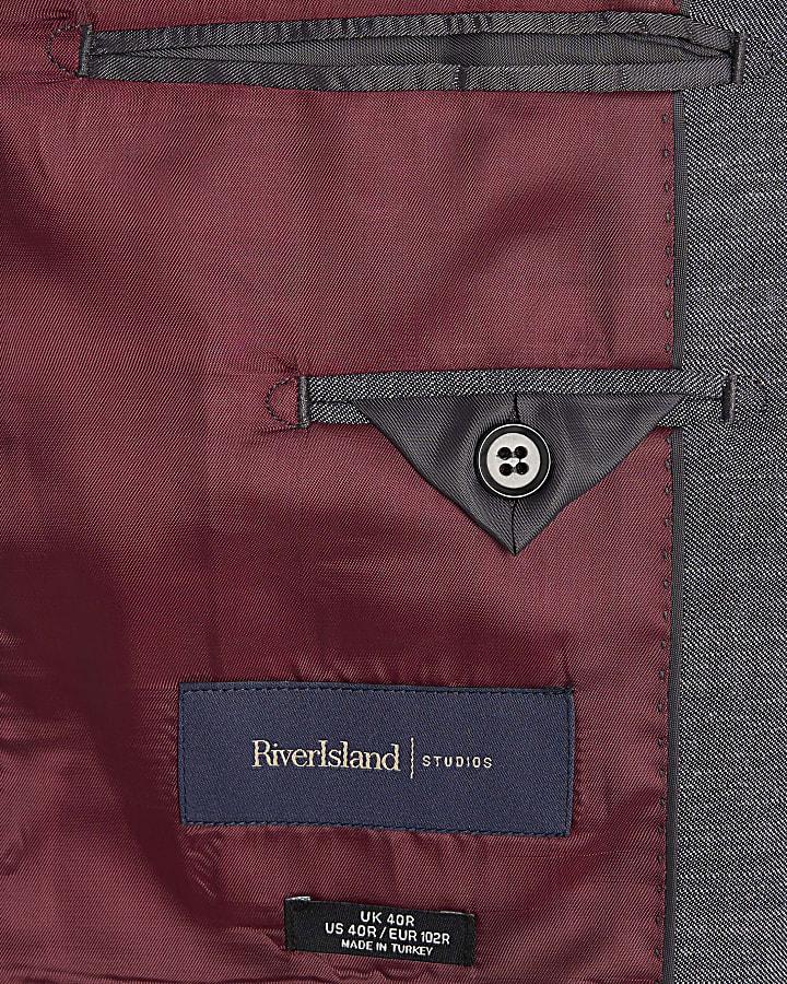 river island Blue Regular Fit Denim Suit Jacket