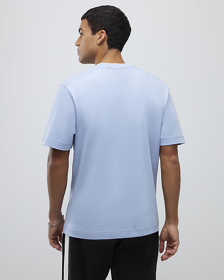River Island Blue Regular Fit Essential T-Shirt