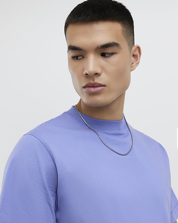 River Island Blue Regular Fit T-Shirt