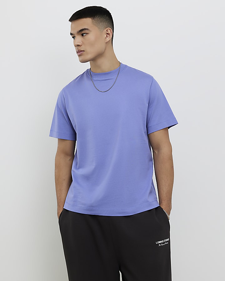 River Island Blue Regular Fit T-Shirt