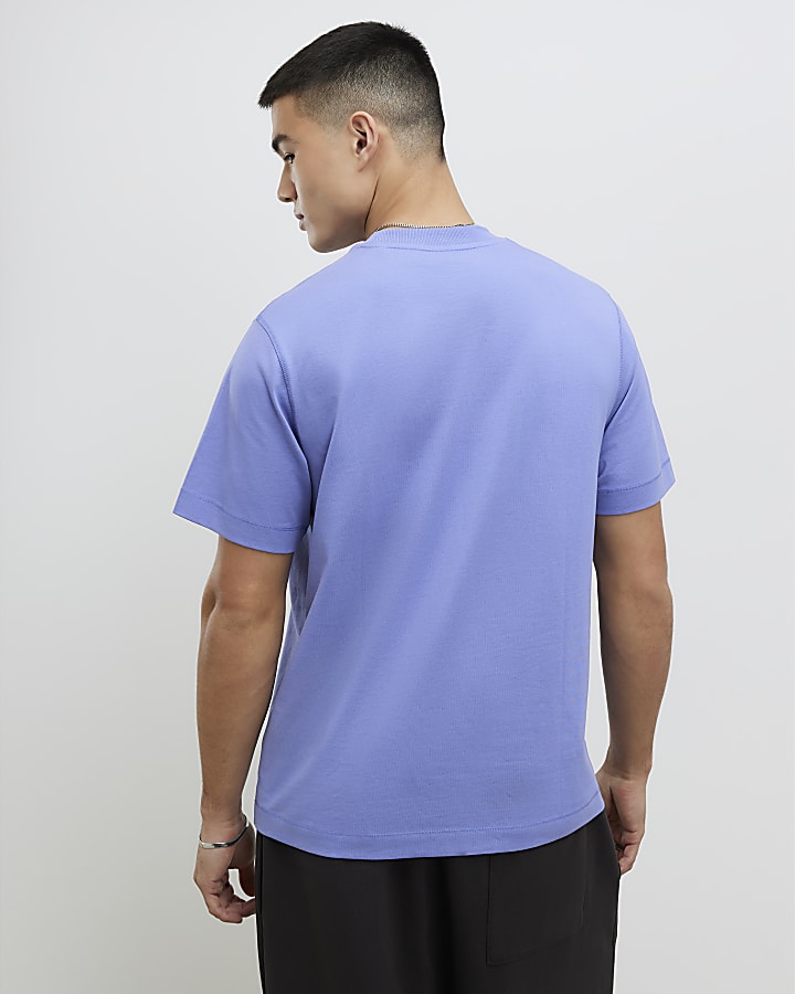 River Island Blue Regular Fit T-Shirt