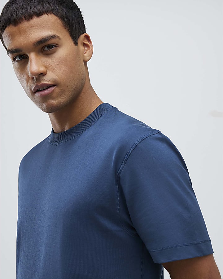 River Island Blue Regular Fit T-Shirt