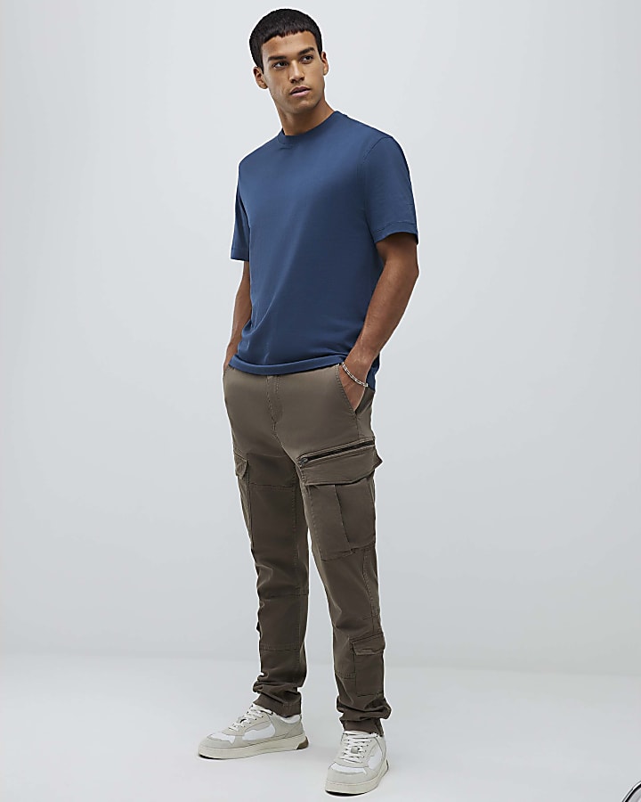 River Island Blue Regular Fit T-Shirt