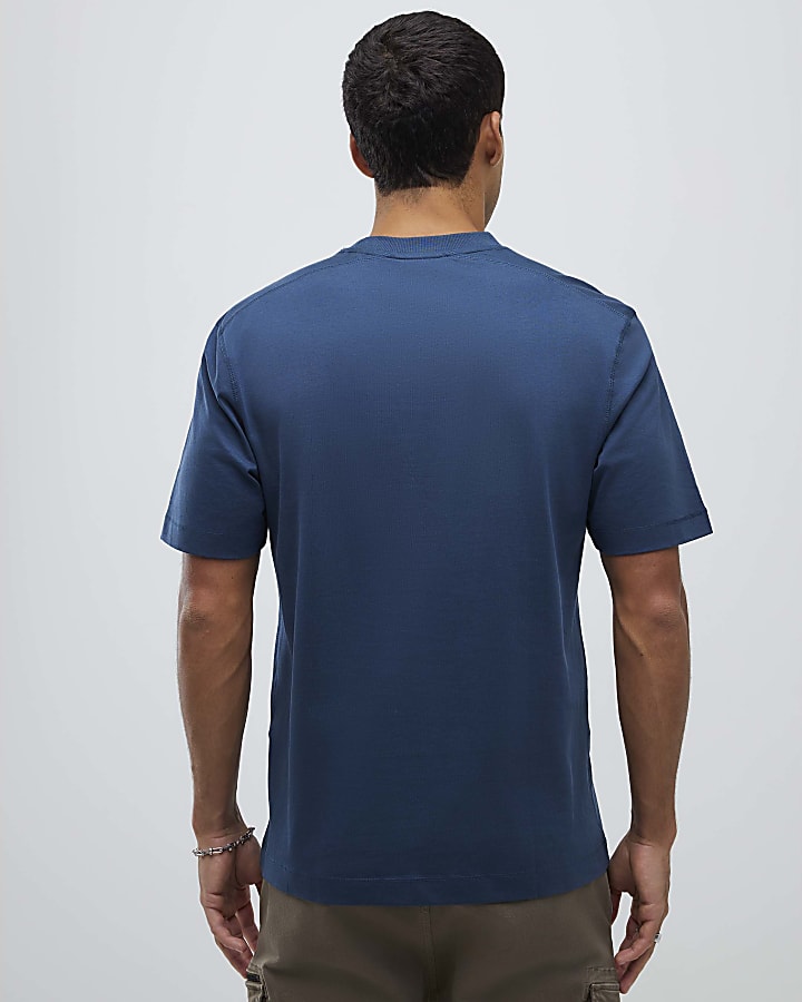 River Island Blue Regular Fit T-Shirt