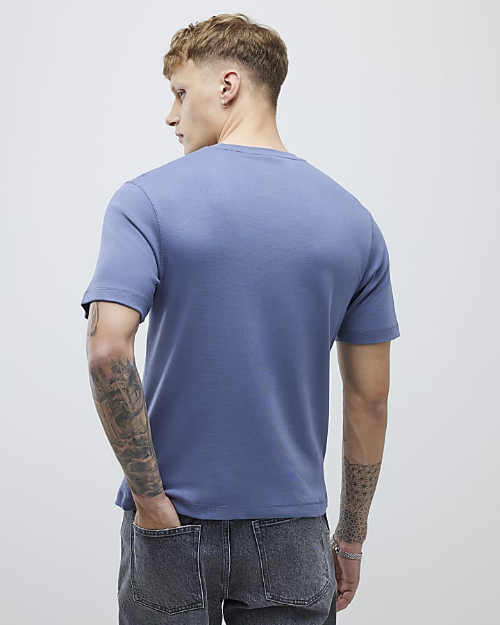 River Island Blue Regular Fit T-Shirt