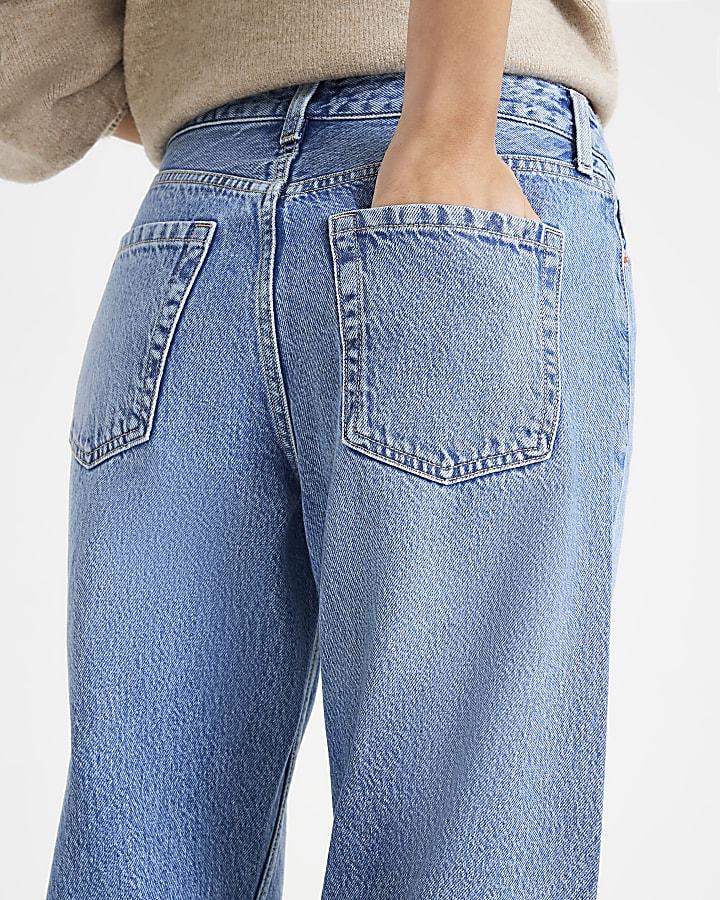 River Island Blue Relaxed Straight Jeans