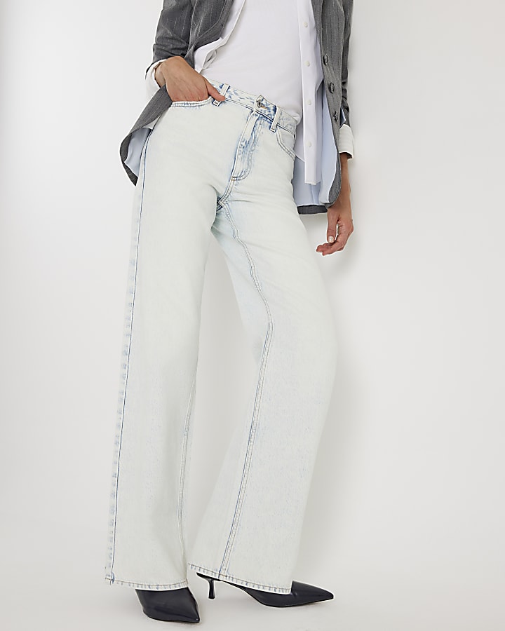 River Island Blue Relaxed Straight Leg Jeans