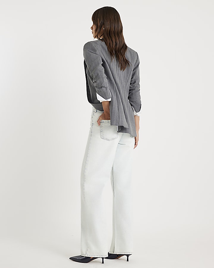 River Island Blue Relaxed Straight Leg Jeans