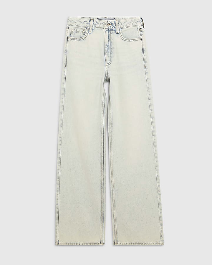 river island Blue Relaxed straight Leg jeans