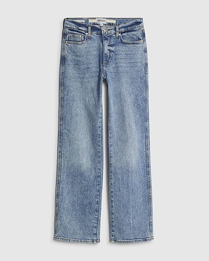 river island Blue Relaxed Straight leg jeans