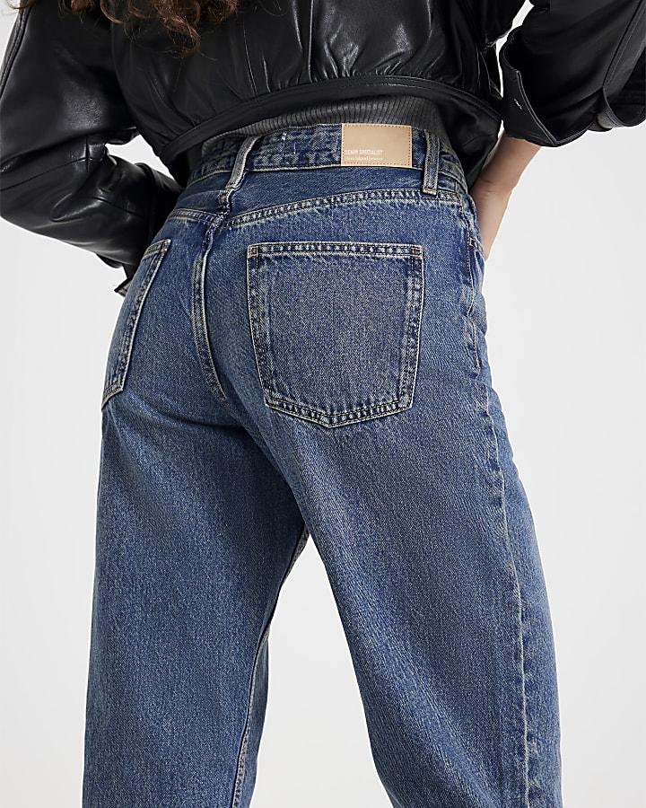 River Island Blue Relaxed Straight Leg Jeans