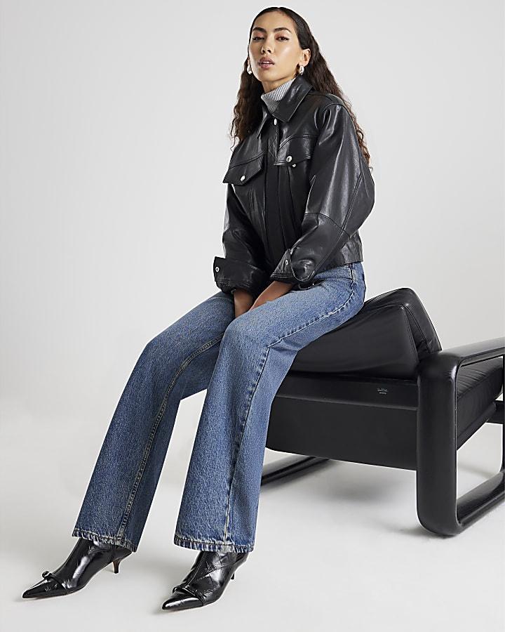 River Island Blue Relaxed Straight Leg Jeans