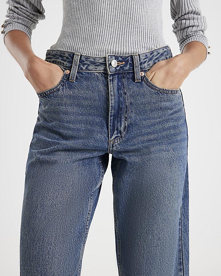 river island Blue Relaxed straight leg jeans