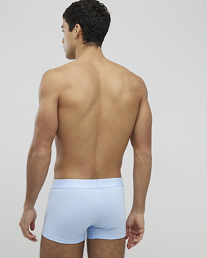River Island Blue RI Jacquard Pack Of 5 Trunks
