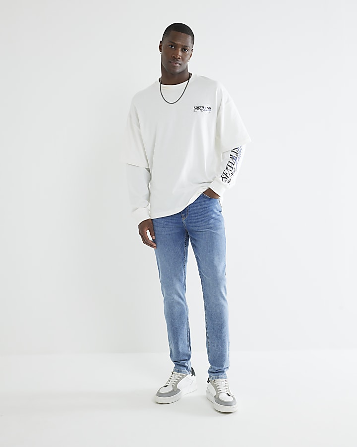 River Island Blue Skinny Fit Jeans
