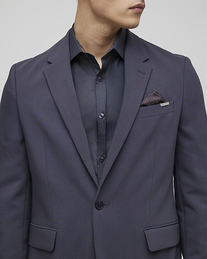 River Island Blue Skinny Fit Suit Jacket