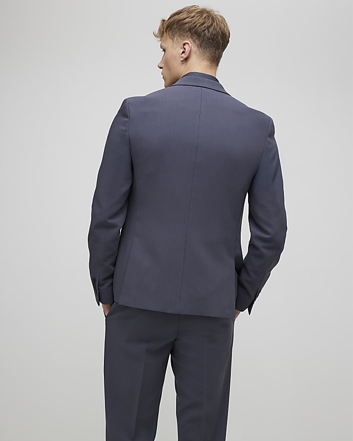 River Island Blue Skinny Fit Suit Jacket