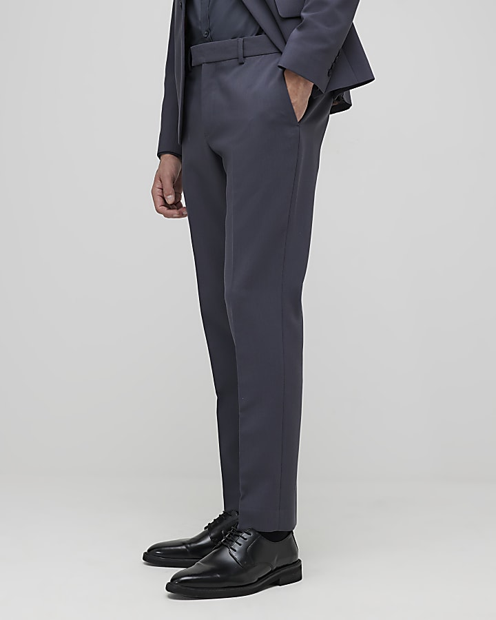 River Island Blue Skinny Fit Suit Trousers