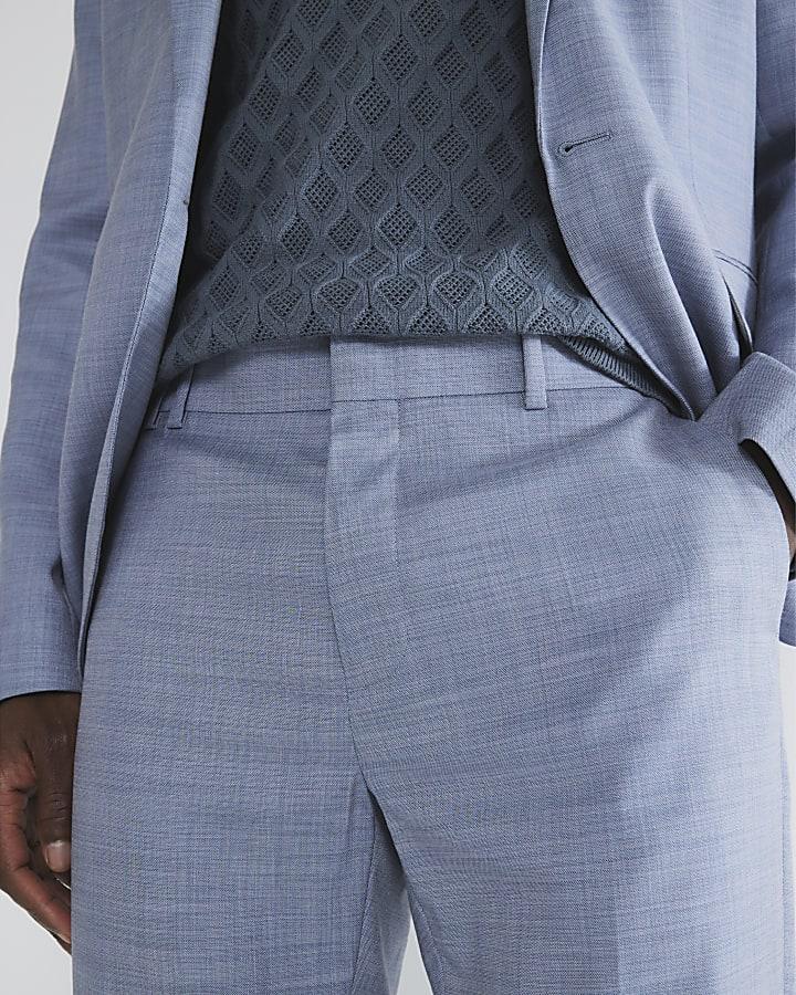 River Island Blue Skinny Fit Suit Trousers