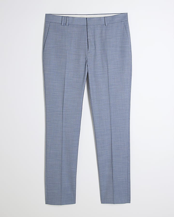 river island Blue Skinny Fit Suit Trousers