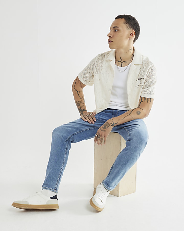River Island Blue Slim Fit Jeans